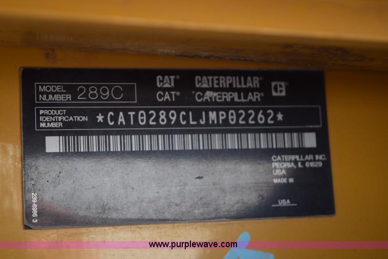 image for item L2554 2011 Caterpillar 289C skid steer