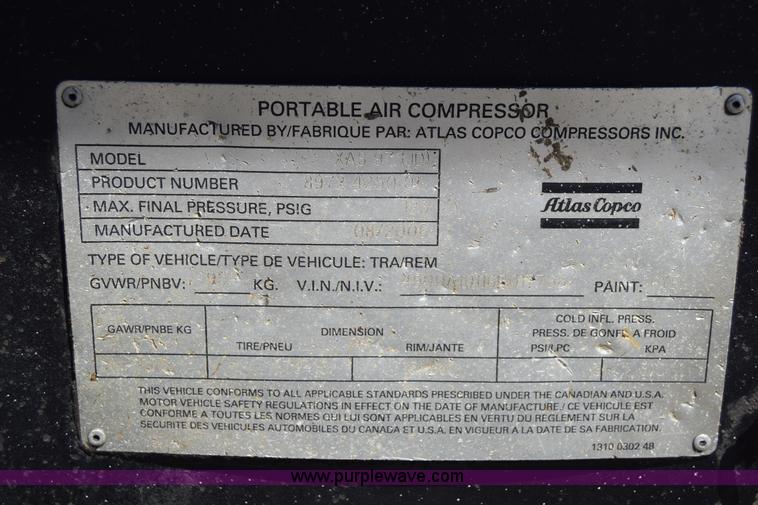 image for item L2556 Atlas Copco XAS97JD air compressor