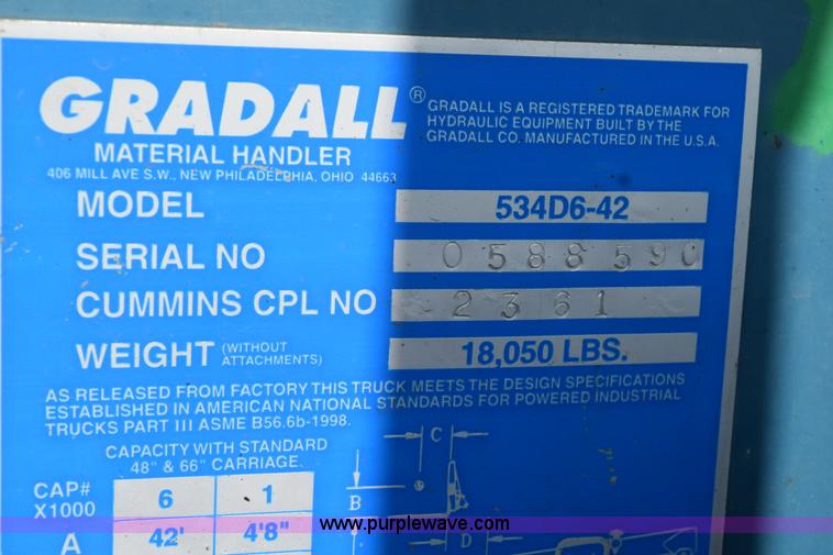 image for item L2575 Gradall 53406-42 telehandler