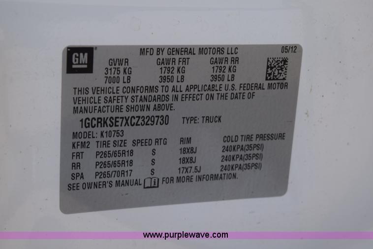 image for item L2651 2012 Chevrolet Silverado 1500 Ext. Cab pickup truck