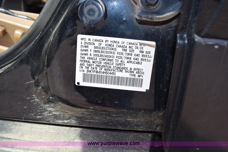 image for item L2654 2004 Honda Pilot EX SUV