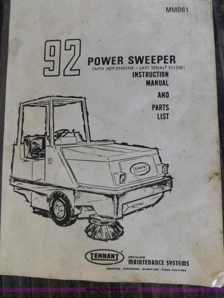 image for item J6949 Tennant 92 sweeper
