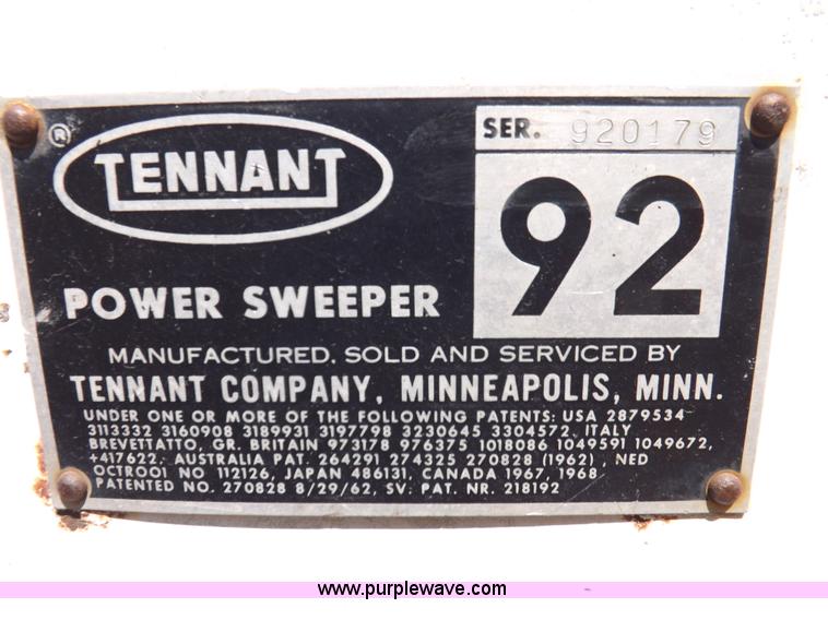 image for item J6949 Tennant 92 sweeper