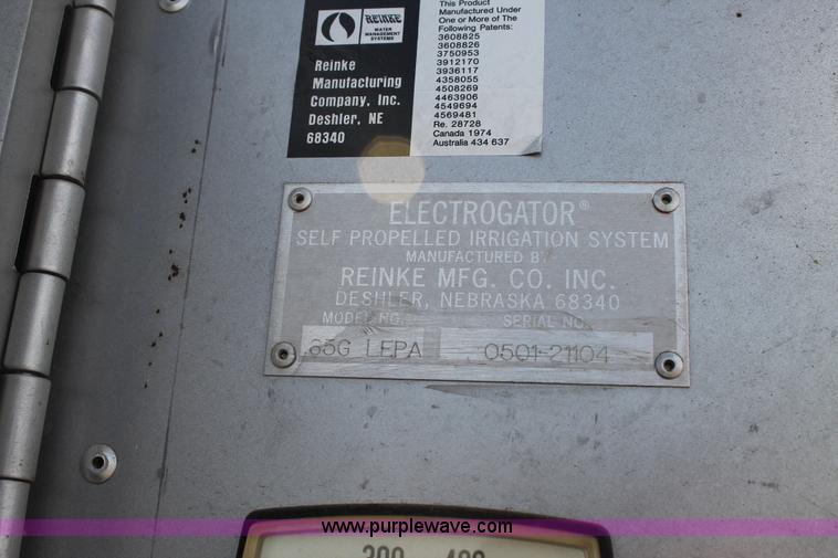 image for item L4355 Reinke 65GLEPA quarter mile center pivot sprinkler