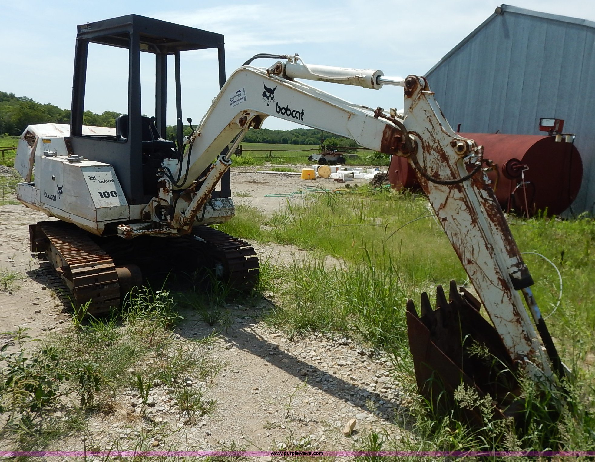 1988 Bobcat 100 compact excavator in Parker, KS Item J3758 sold Purple Wave