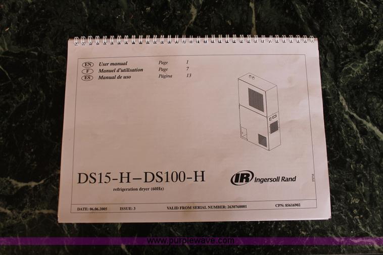 image for item AK9586 Ingersoll Rand DS50-H DryStar refrigerated air dryer