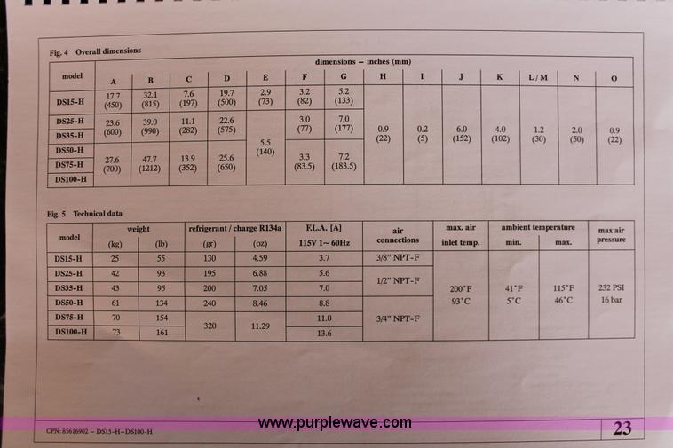 image for item AK9586 Ingersoll Rand DS50-H DryStar refrigerated air dryer
