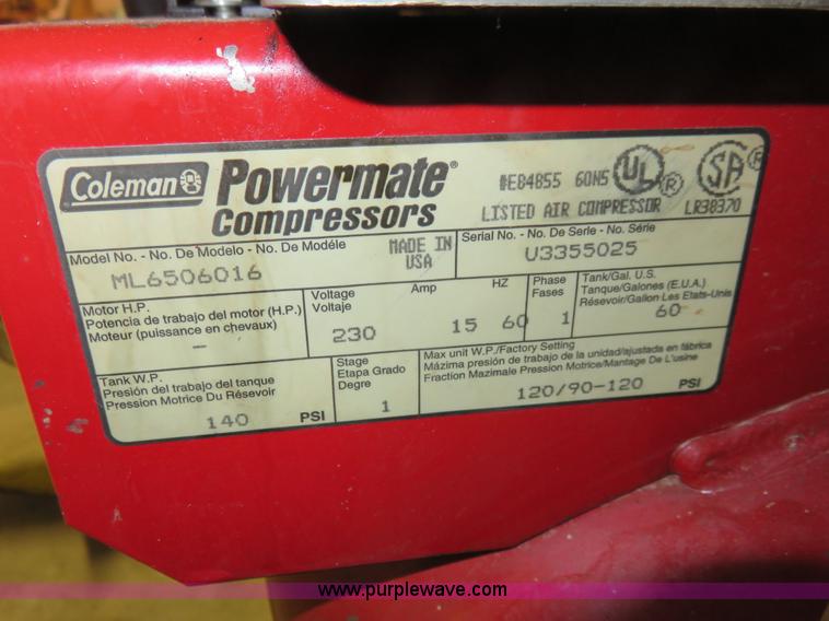 image for item BM9927 Magna Force air compressor