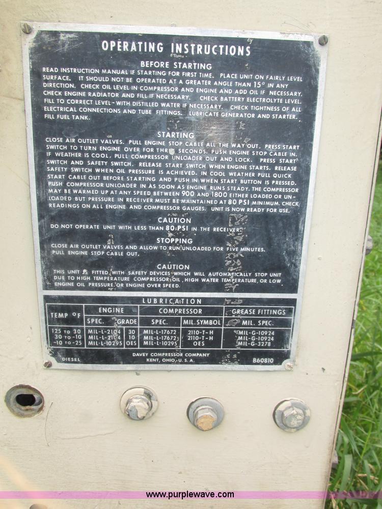 image for item H4559 1967 Davey air compressor