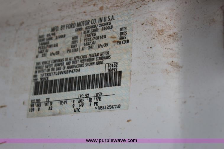 image for item I1604 1998 Ford F150 Ext. Cab pickup truck