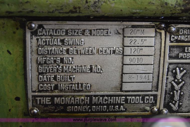 image for item J7838 Monarch lathe