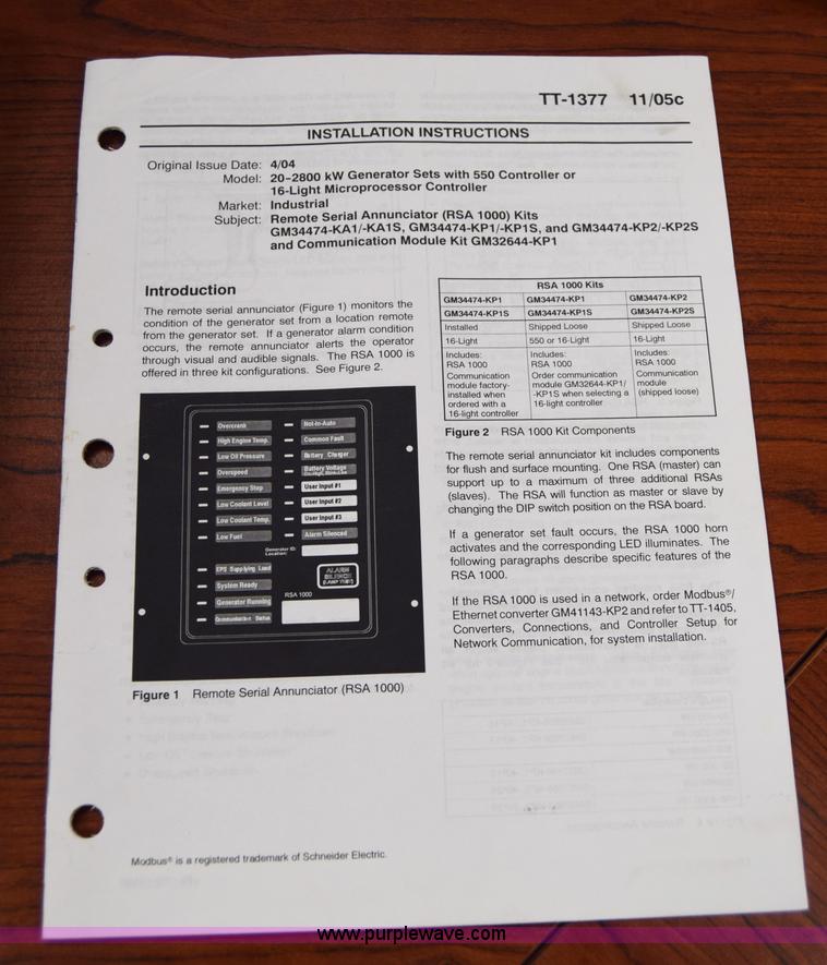 image for item J7994 Kohler 4P5W generator