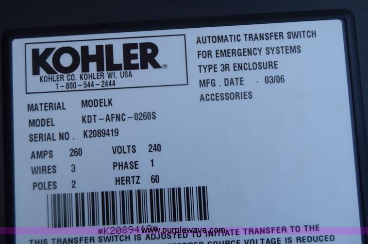 image for item J7994 Kohler 4P5W generator