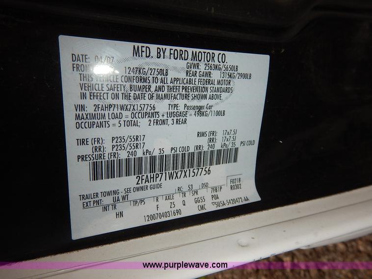 image for item K1539 2007 Ford Crown Victoria Police Interceptor