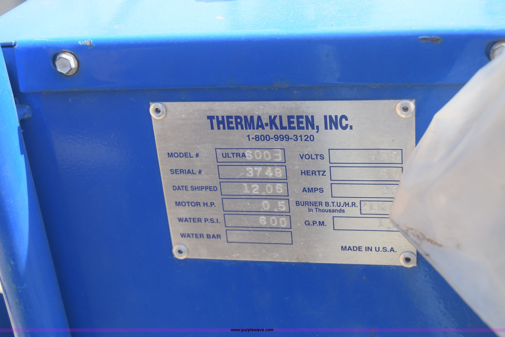ThermaKleen 600E steam cleaner in Wichita, KS Item J7991 sold Purple Wave