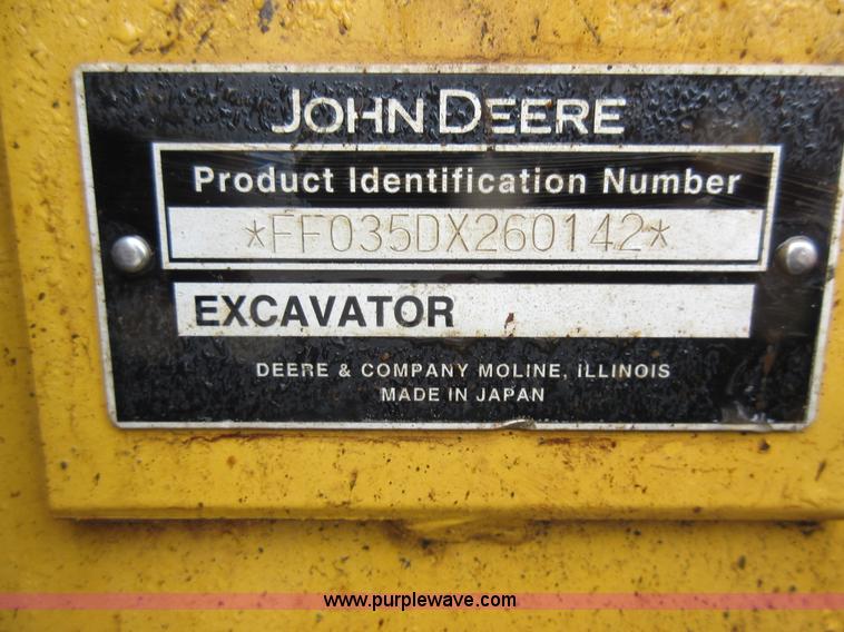 image for item AO9123 2008 John Deere 35D compact excavator