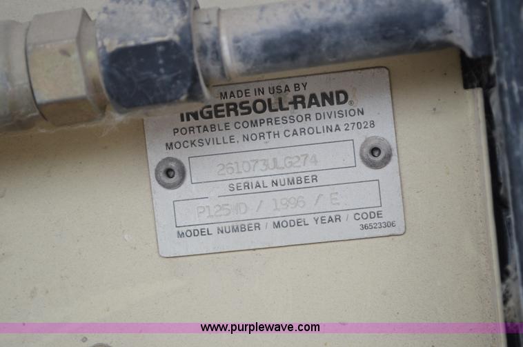 image for item G3669 Ingersoll Rand P125WD air compressor
