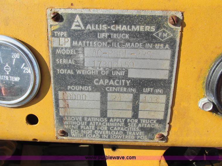image for item J1758 Allis Chalmers AC-P801-2PS forklift