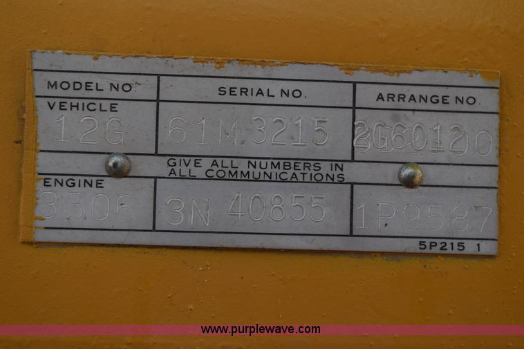 image for item K6164 1975 Caterpillar 12G motor grader