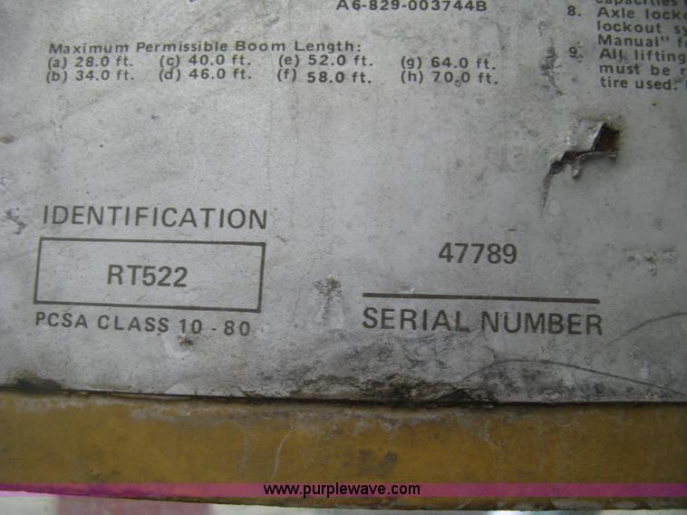 image for item K8699 1981 Grove RT522 rough terrain crane