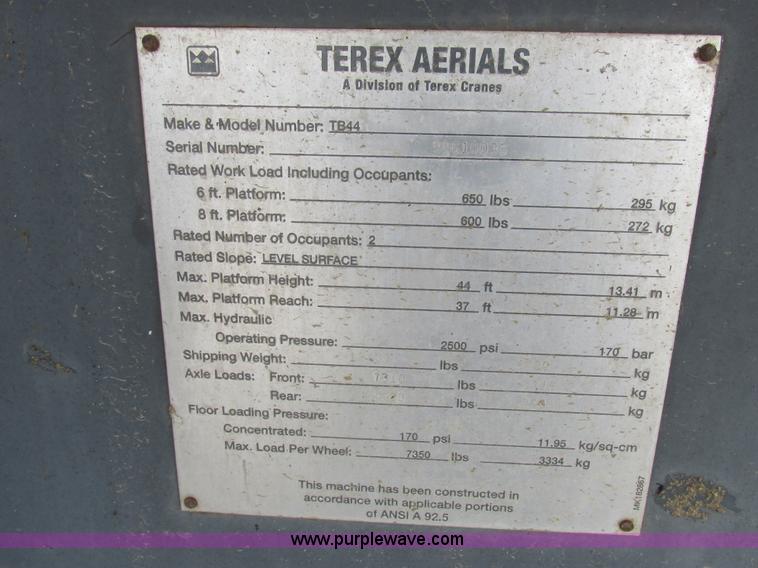 image for item L4007 Terex TB44 boom lift