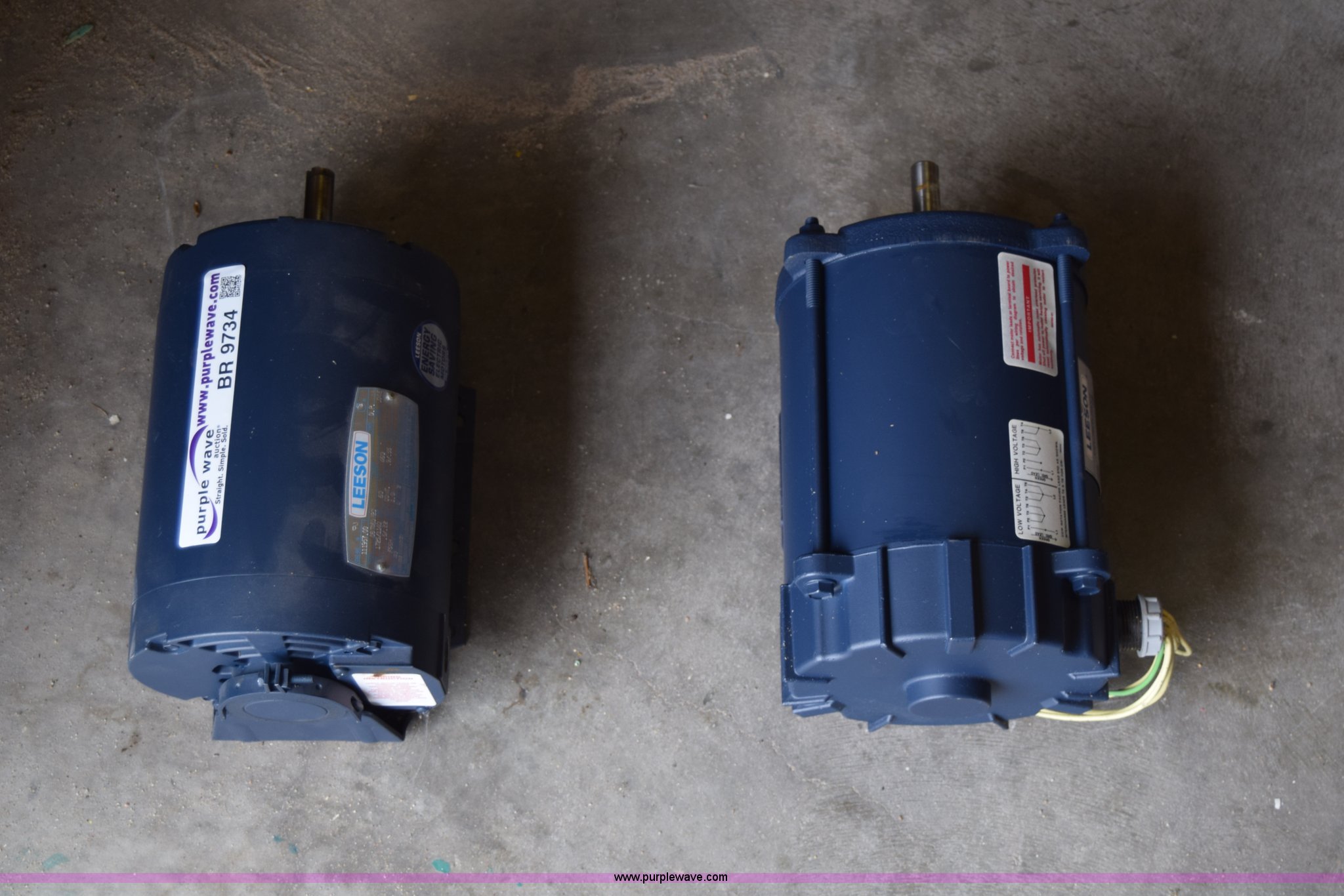 (2) Leeson electric motors in Wichita, KS Item BR9734 sold Purple Wave