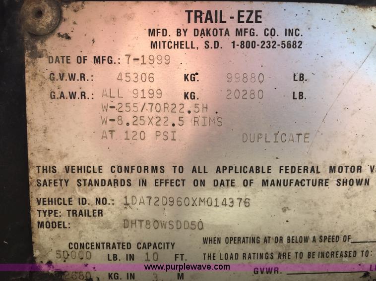 image for item J1750 1999 Trail-Eze drop deck trailer