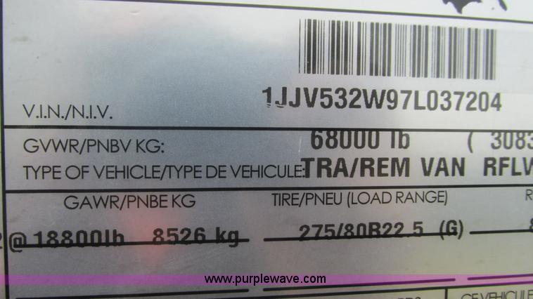 image for item J8552 2007 Wabash refrigerated van trailer