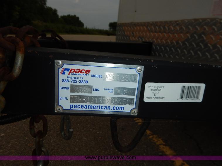 image for item J6499 2007 Pace WS612SHD enclosed cargo trailer