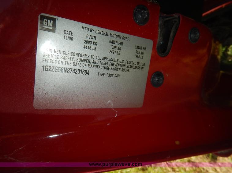 image for item K1543 2007 Pontiac G6