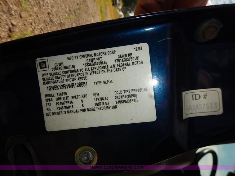 image for item K1563 1998 Chevrolet Tahoe LT SUV