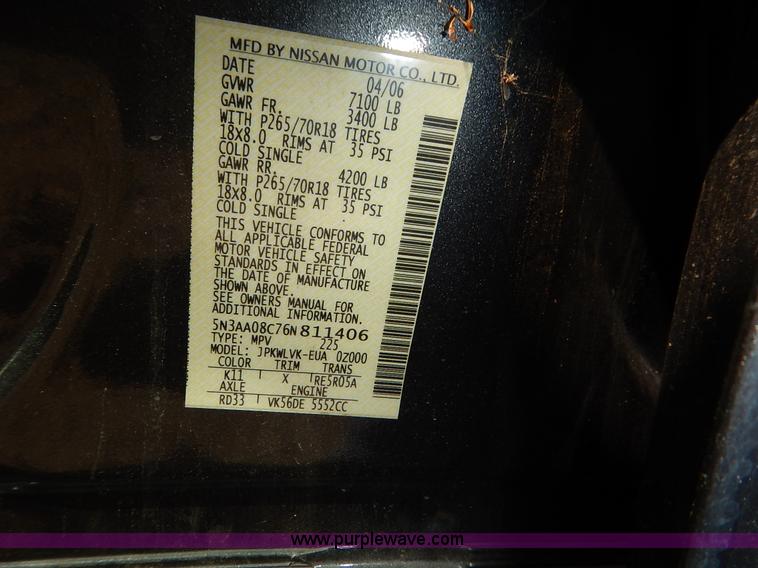 image for item K1574 2006 Infiniti QX56 SUV