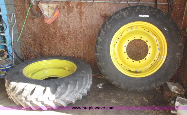image for item AV9159 (2) John Deere dual tires and wheels with hub extensions