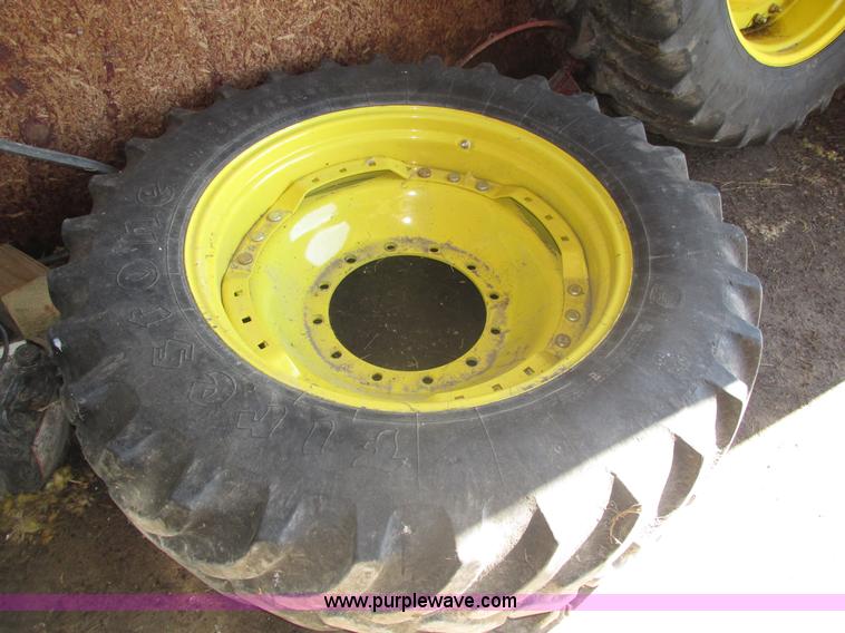 image for item AV9159 (2) John Deere dual tires and wheels with hub extensions