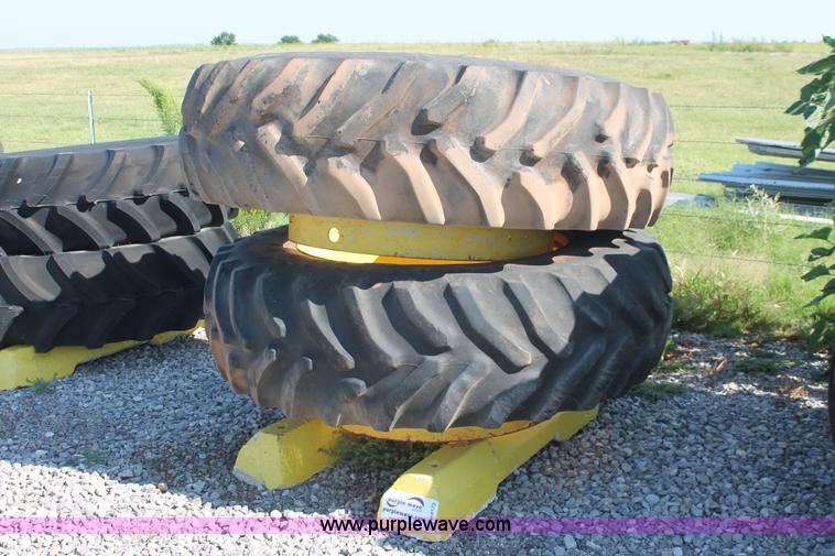 image for item H8173 (2) Goodyear 18.4R38 dual tires and wheels