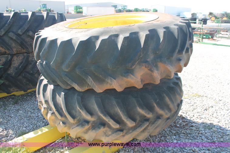 image for item H8173 (2) Goodyear 18.4R38 dual tires and wheels