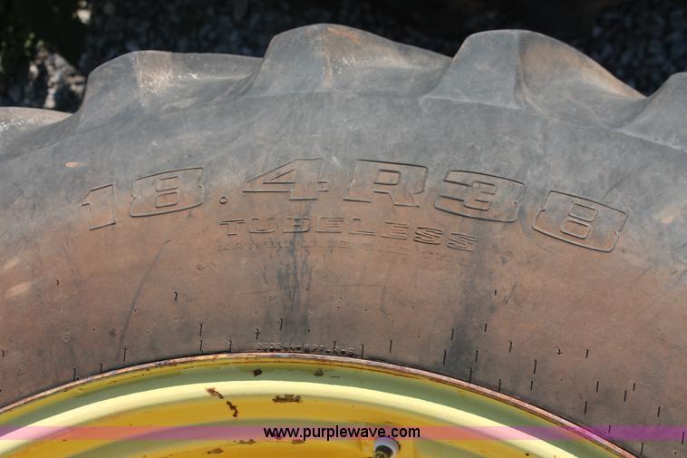 image for item H8173 (2) Goodyear 18.4R38 dual tires and wheels