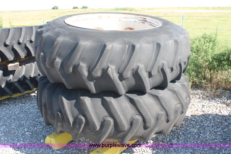 image for item H8175 (2) Firestone 18.4-38 dual tires and wheels