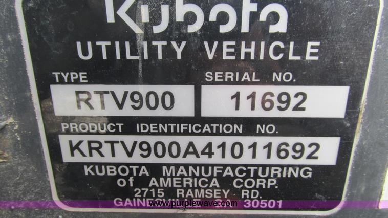 image for item AY9839 2007 Kubota RTV900 utility vehicle