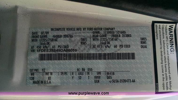 image for item BK9713 2009 Ford E350 Super Duty van