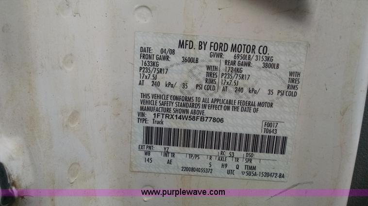 image for item F8428 2008 Ford F150 SuperCab pickup truck