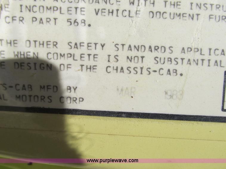 image for item R9369 1983 Chevrolet Kodiak C70 fire truck