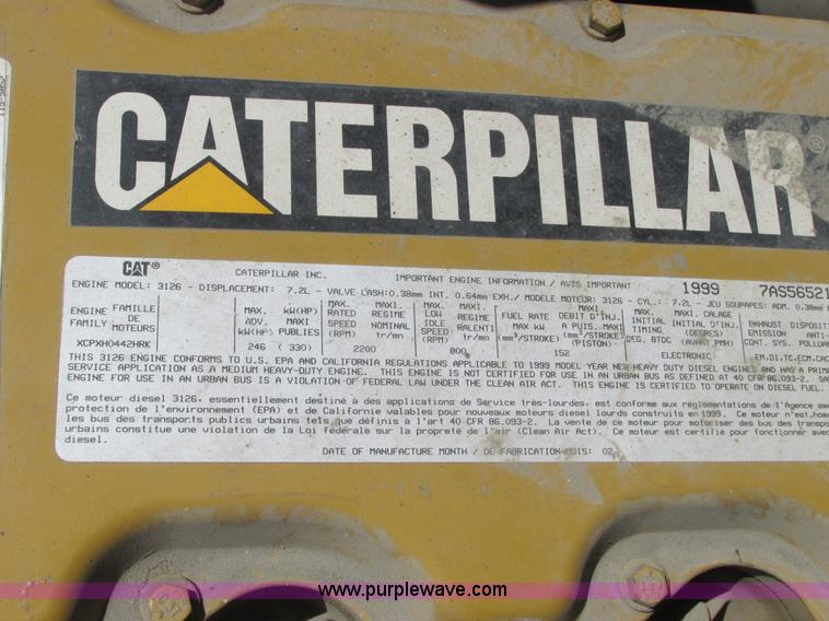 image for item A8848 1999 GMC C7500 flatbed truck with crane