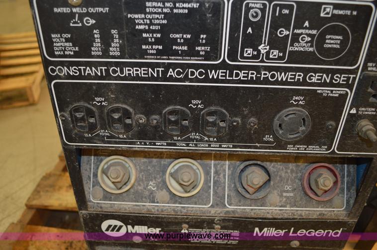 image for item BK9695 Miller Legend welder/generator