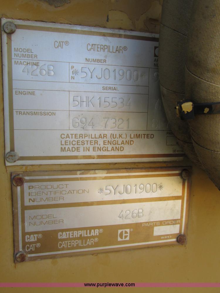 image for item H4542 1994 Caterpillar 426B backhoe