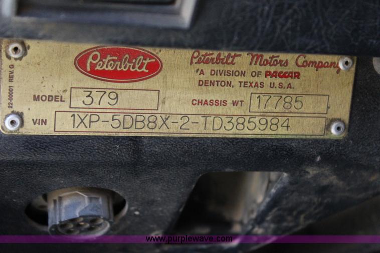 image for item I1534 1996 Peterbilt 379 dump truck