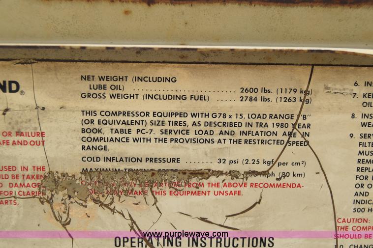 image for item I2039 Ingersoll Rand P-175A-W-D air compressor