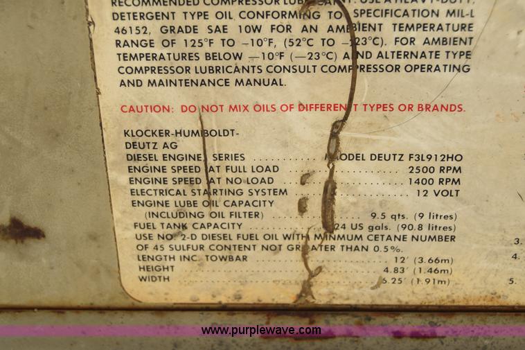 image for item I2039 Ingersoll Rand P-175A-W-D air compressor