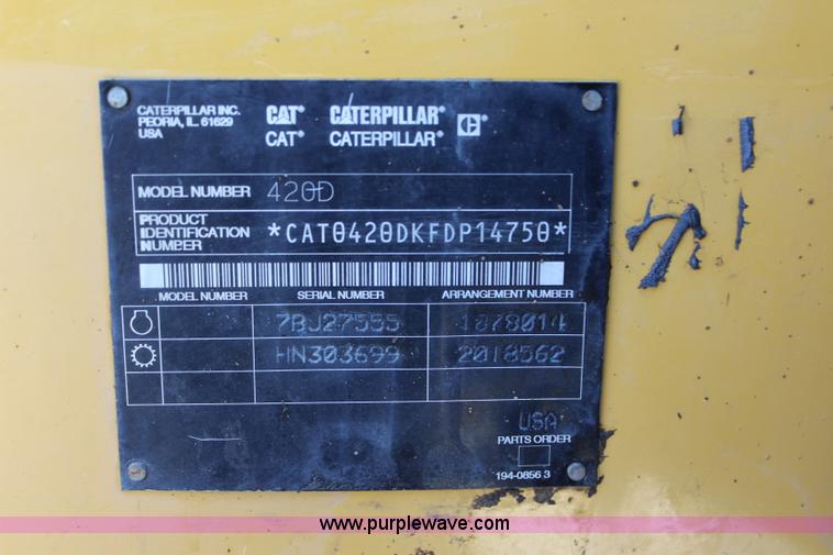 image for item J5809 2003 Caterpillar 420D backhoe