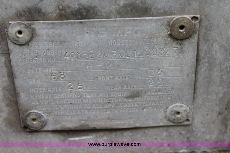 image for item J5981 1990 Ultralight end dump trailer